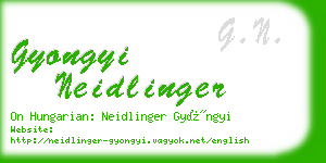 gyongyi neidlinger business card